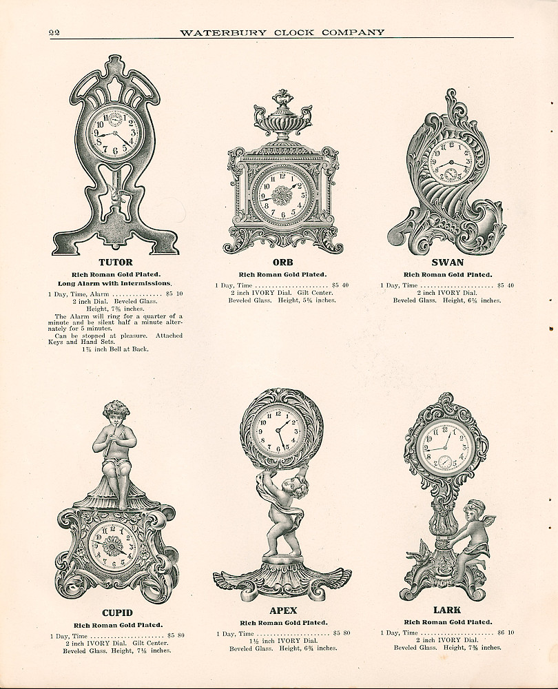 Waterbury Clock Company, 1909 - 1910 Catalog, Canada > 22