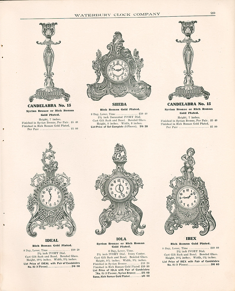 Waterbury Clock Company, 1909 - 1910 Catalog, Canada > 29