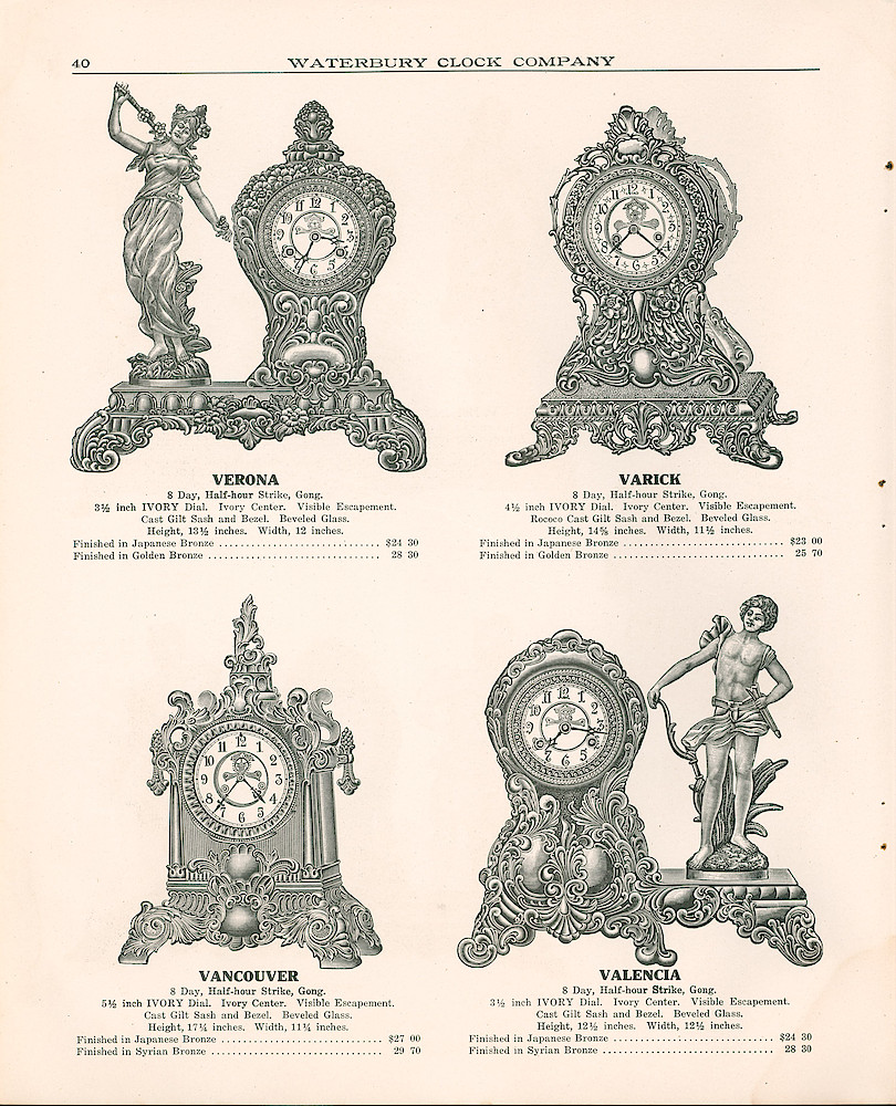 Waterbury Clock Company, 1909 - 1910 Catalog, Canada > 40