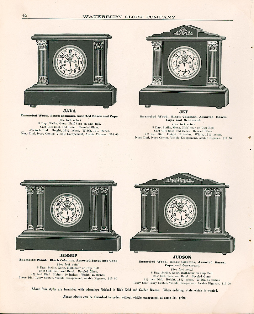 Waterbury Clock Company, 1909 - 1910 Catalog, Canada > 42