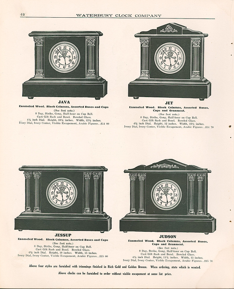 Clock & Watch Catalog Page: Waterbury Clock Company, 1909 - 1910 ...