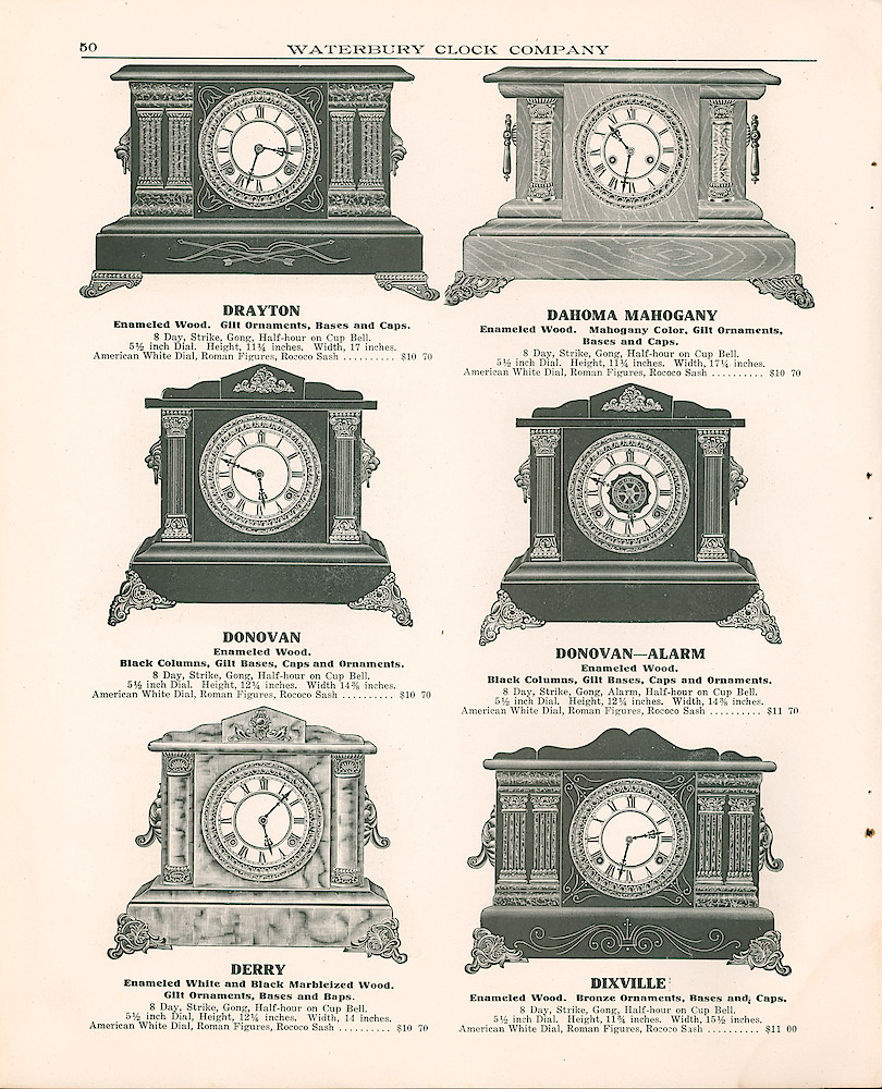 Waterbury Clock Company, 1909 - 1910 Catalog, Canada > 50