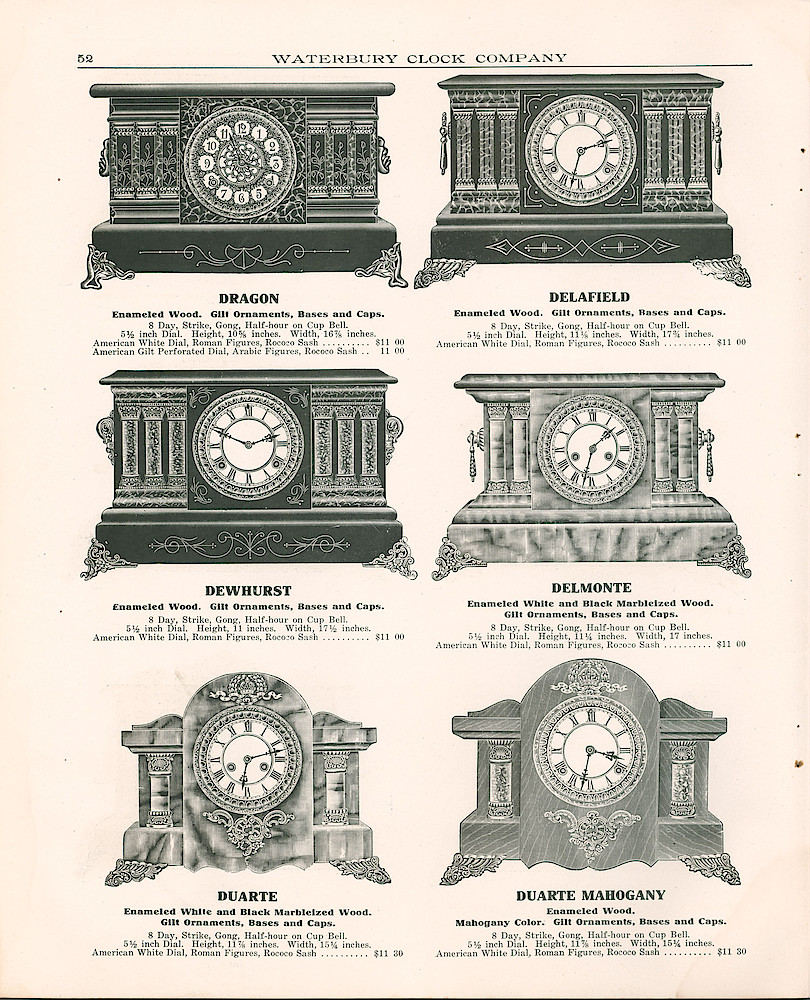 Waterbury Clock Company, 1909 - 1910 Catalog, Canada > 52