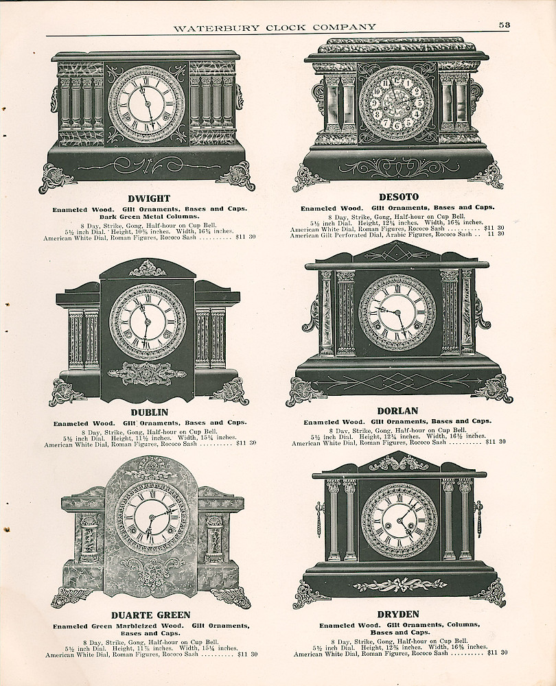 Waterbury Clock Company, 1909 - 1910 Catalog, Canada > 53