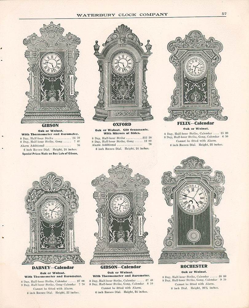Waterbury Clock Company, 1909 - 1910 Catalog, Canada > 57