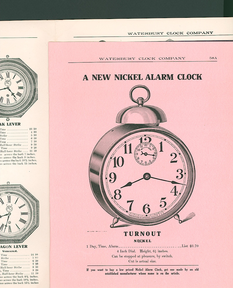 Waterbury Clock Company, 1909 - 1910 Catalog, Canada > 58a