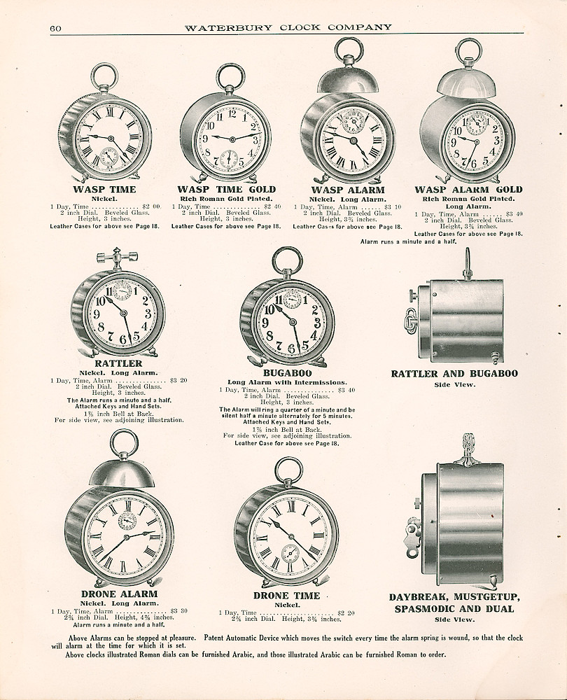 Waterbury Clock Company, 1909 - 1910 Catalog, Canada > 60