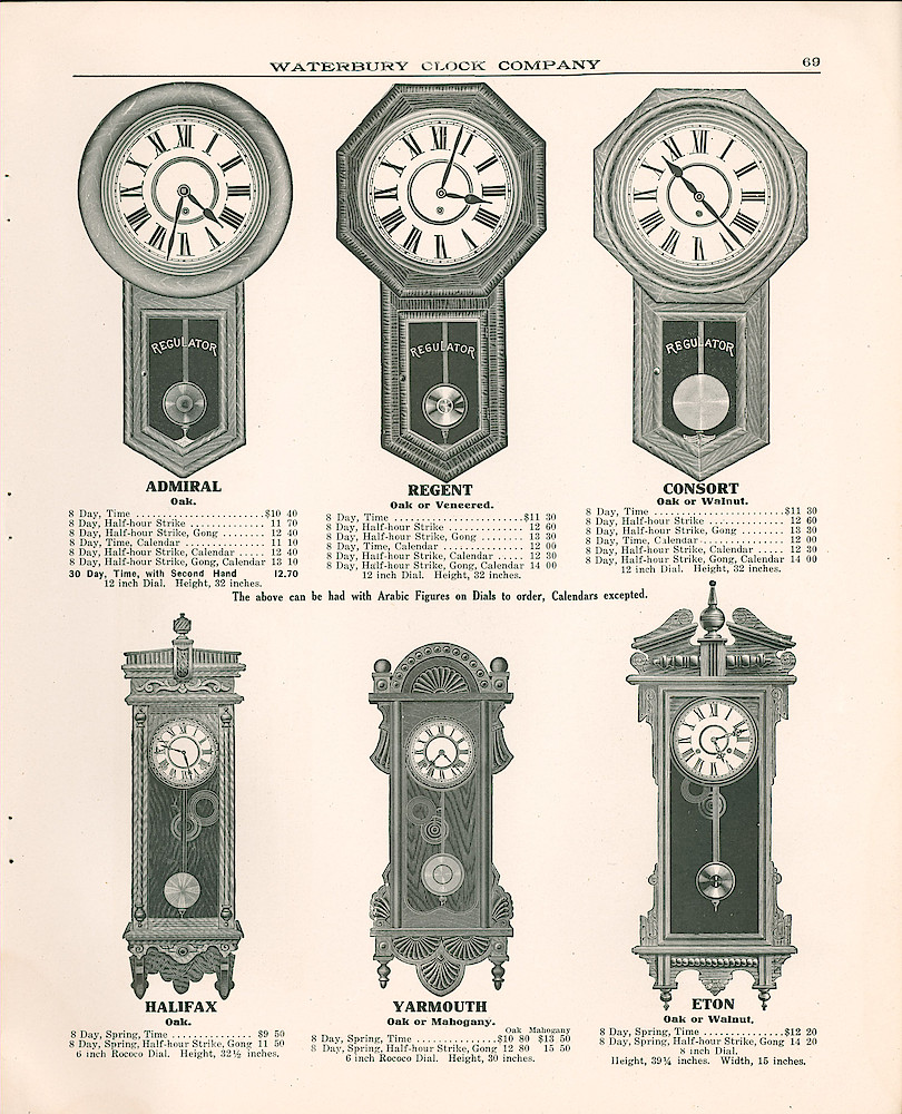Waterbury Clock Company, 1909 - 1910 Catalog, Canada > 69