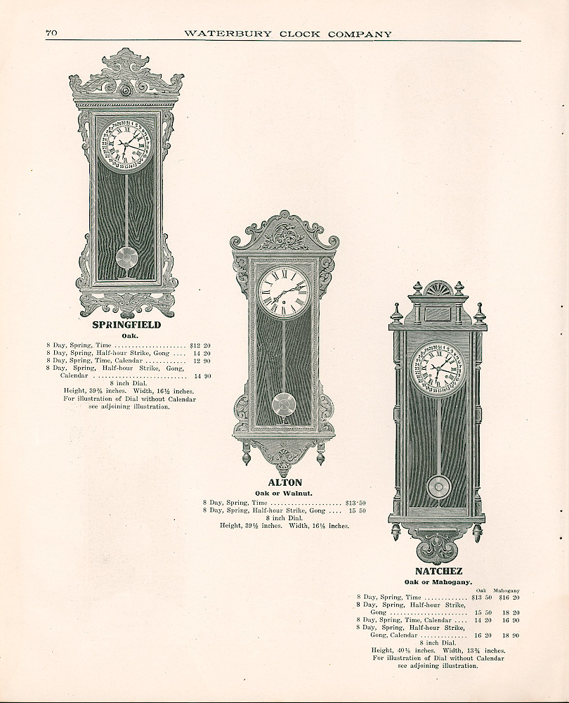 Waterbury Clock Company, 1909 - 1910 Catalog, Canada > 70