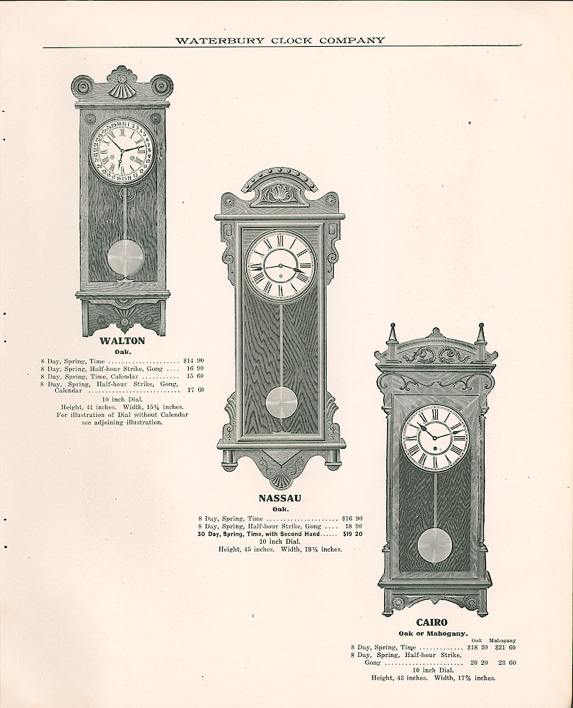 Waterbury Clock Company, 1909 - 1910 Catalog, Canada > 71