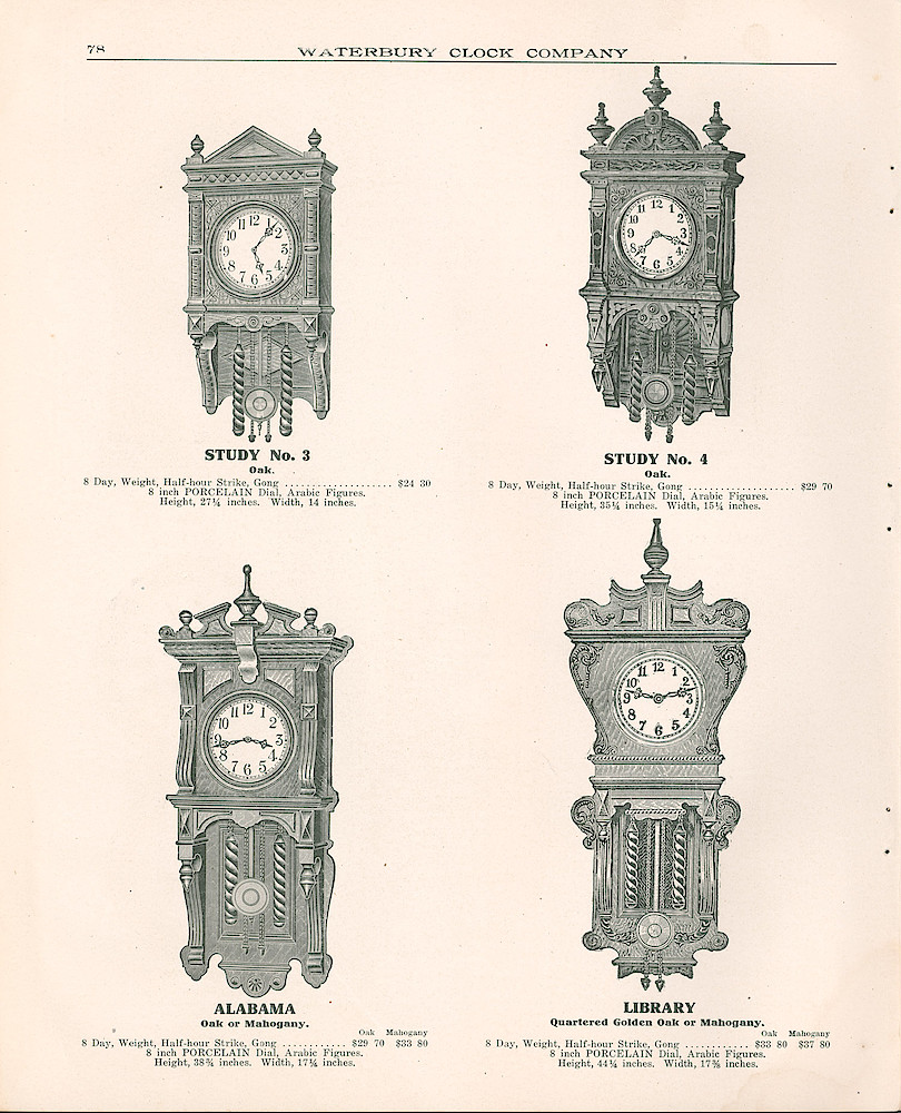 Waterbury Clock Company, 1909 - 1910 Catalog, Canada > 78