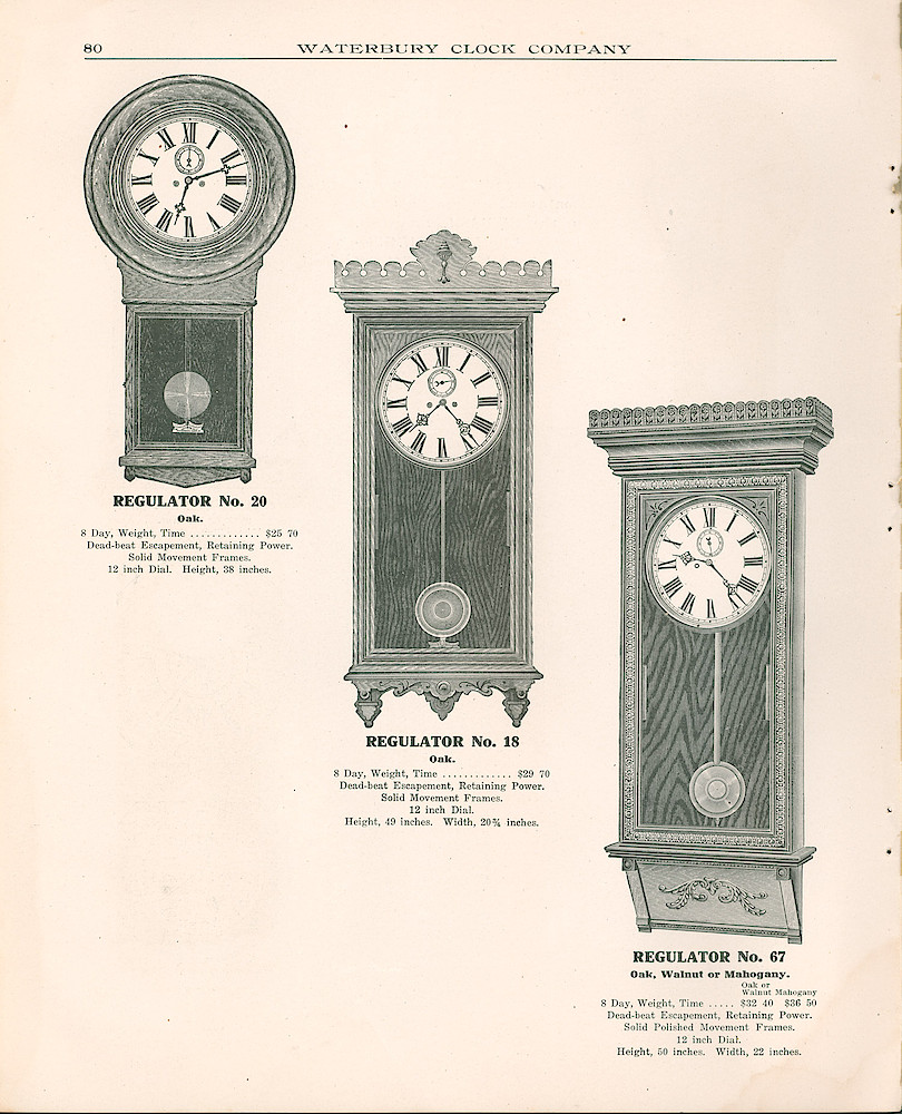 Waterbury Clock Company, 1909 - 1910 Catalog, Canada > 80