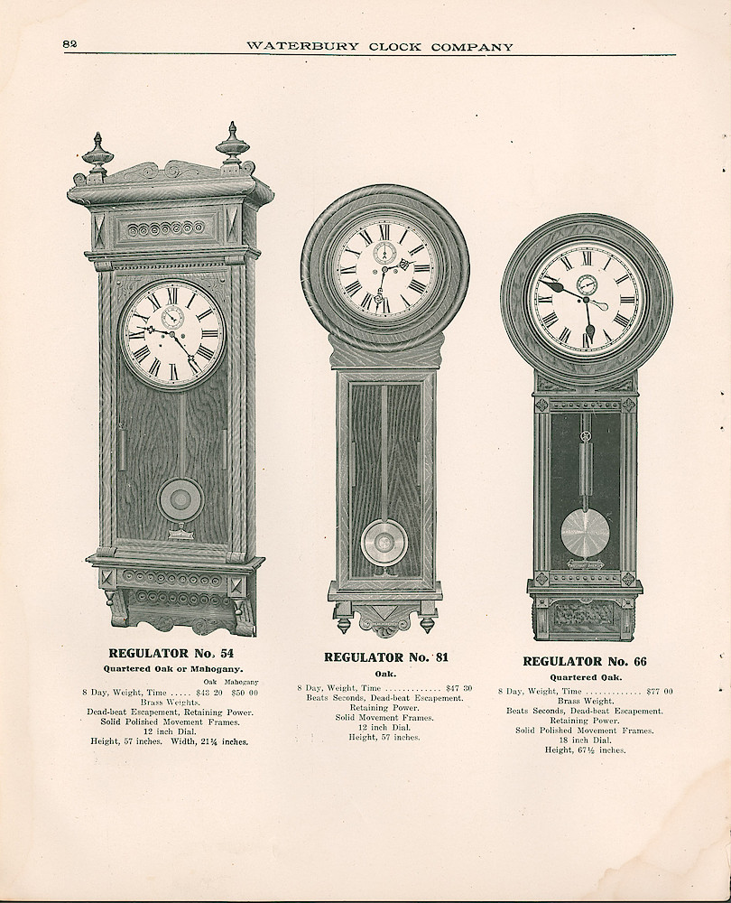 Waterbury Clock Company, 1909 - 1910 Catalog, Canada > 82