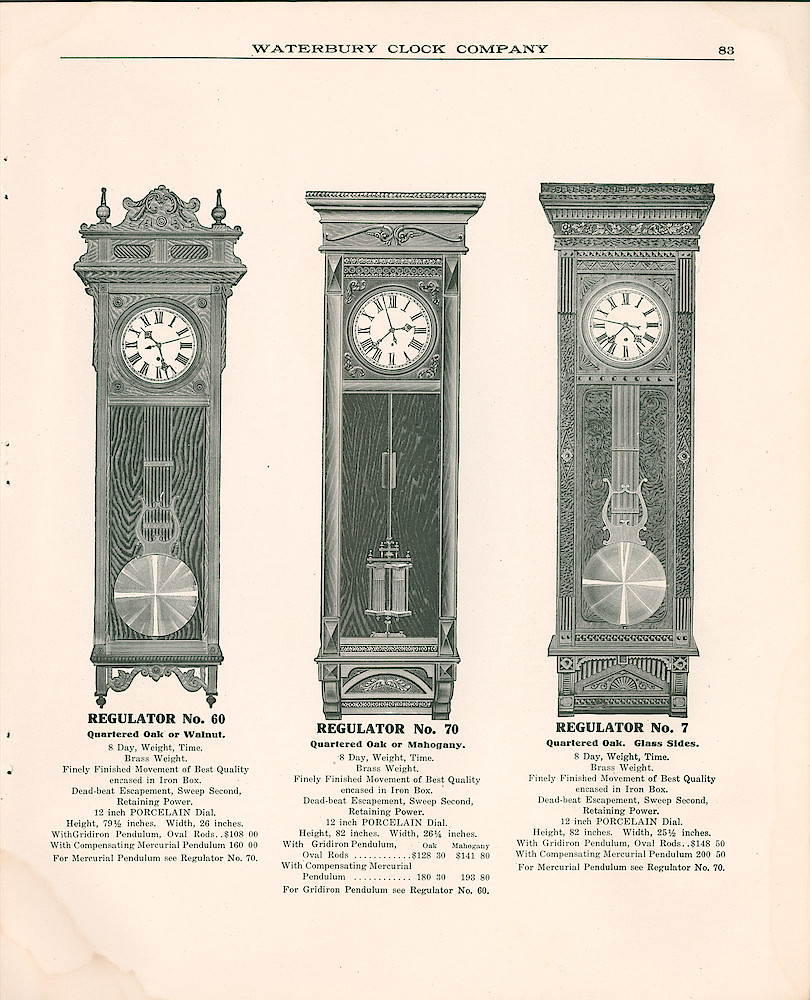 Waterbury Clock Company, 1909 - 1910 Catalog, Canada > 83