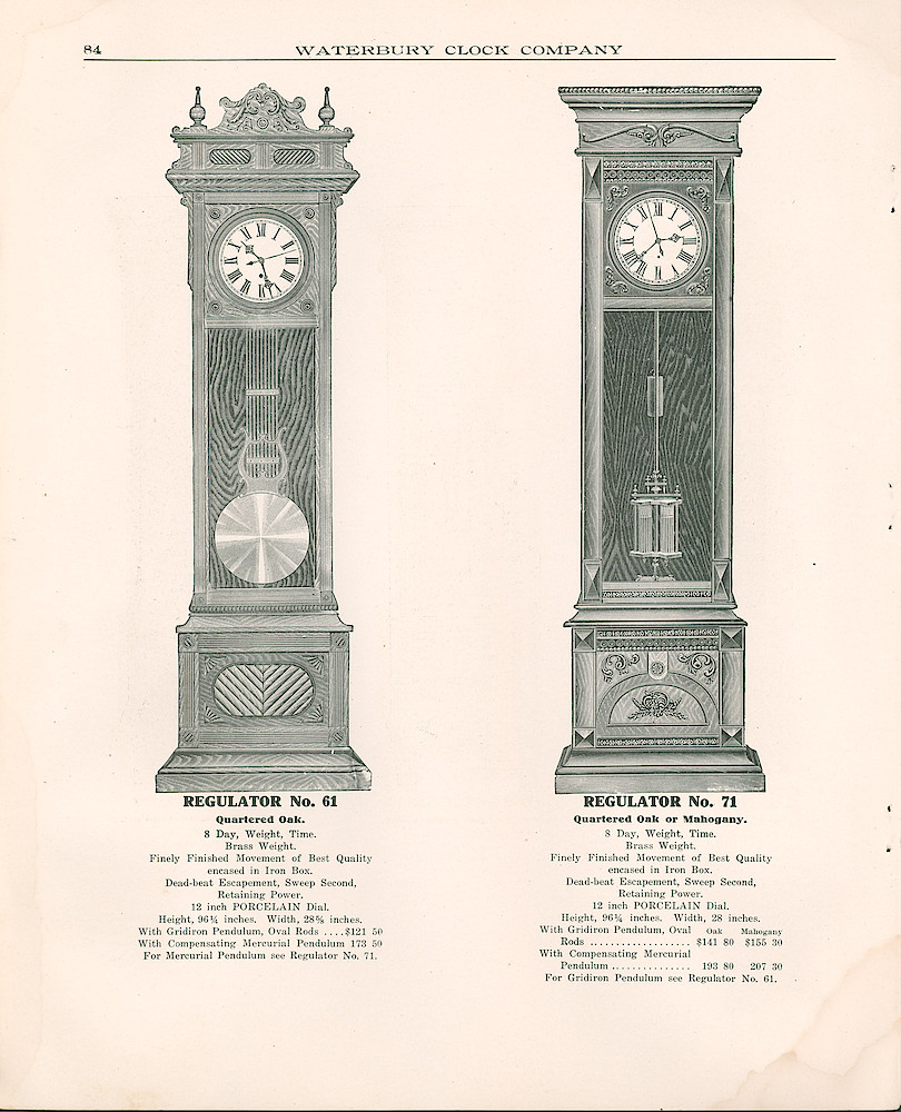 Waterbury Clock Company, 1909 - 1910 Catalog, Canada > 84