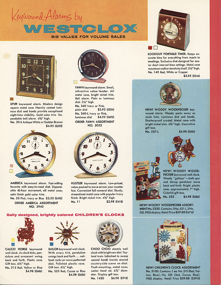Westclox 1959 - 1960 Keywound and Electric Clocks Catalog > 4