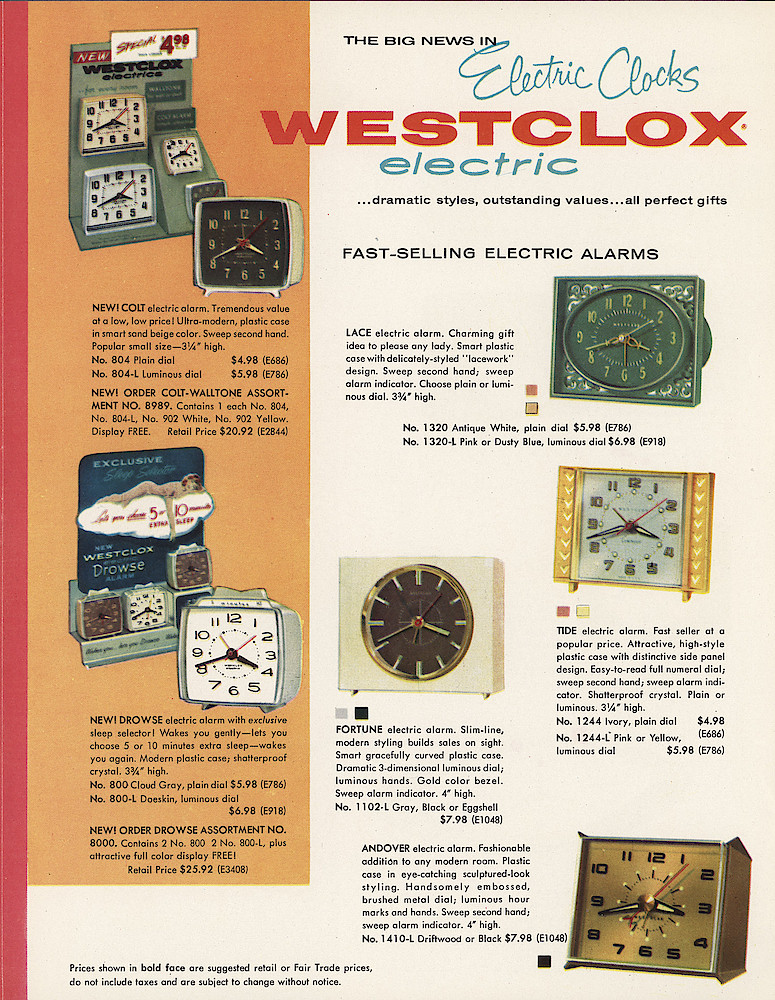 Westclox 1959 - 1960 Keywound and Electric Clocks Catalog > 5