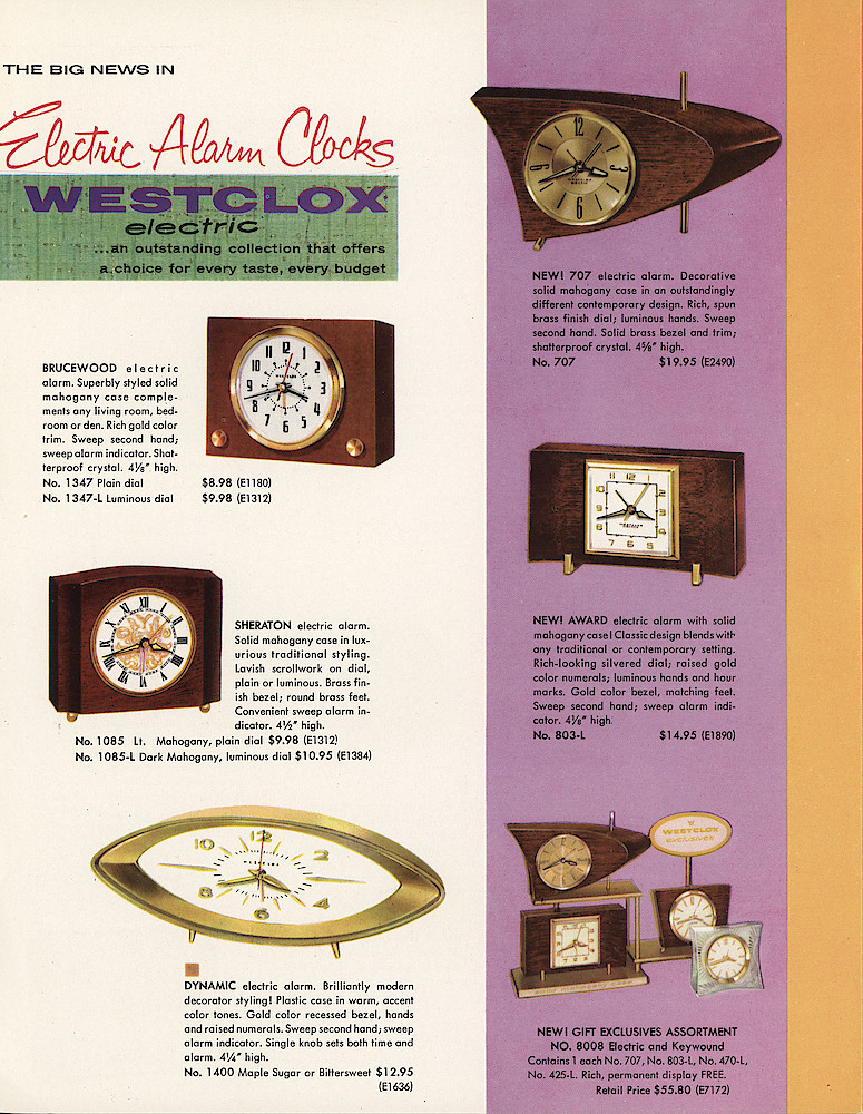 Westclox 1959 - 1960 Keywound and Electric Clocks Catalog > 6