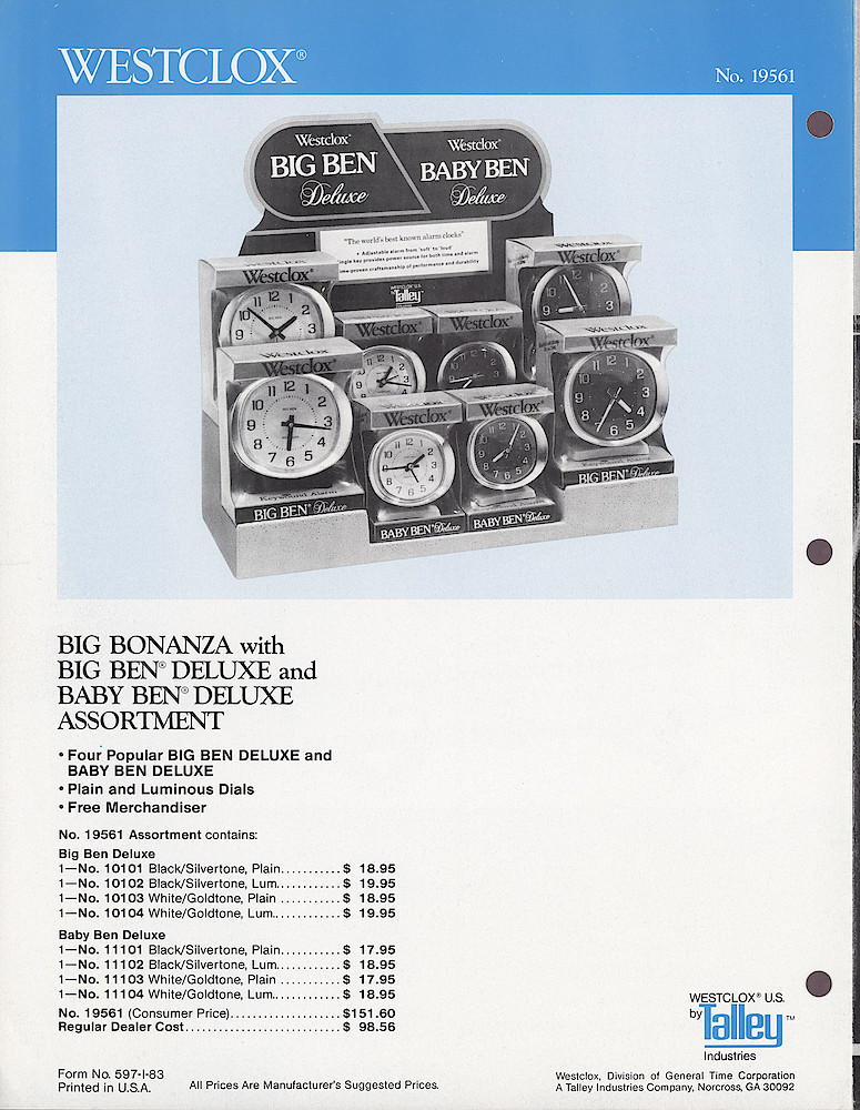 1983 Westclox Big Ben/Baby Ben/Digital Promotion > 4