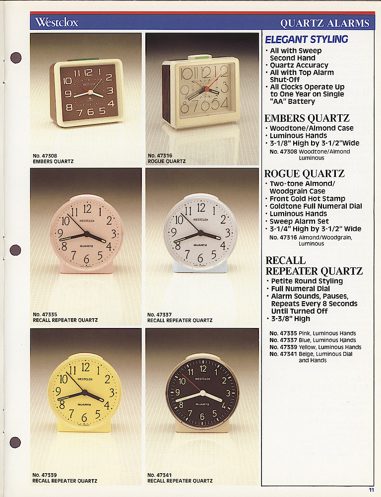 Westclox 1986 Catalog > 11