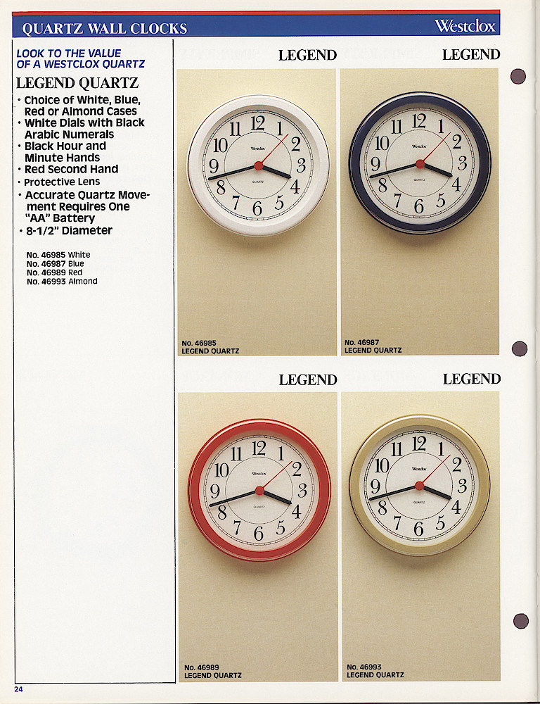 Westclox 1986 Catalog > 24