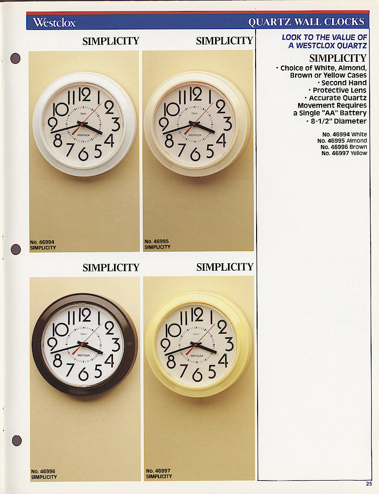 Westclox 1986 Catalog > 25
