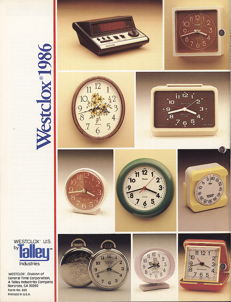 Westclox 1986 Catalog > Back Cover