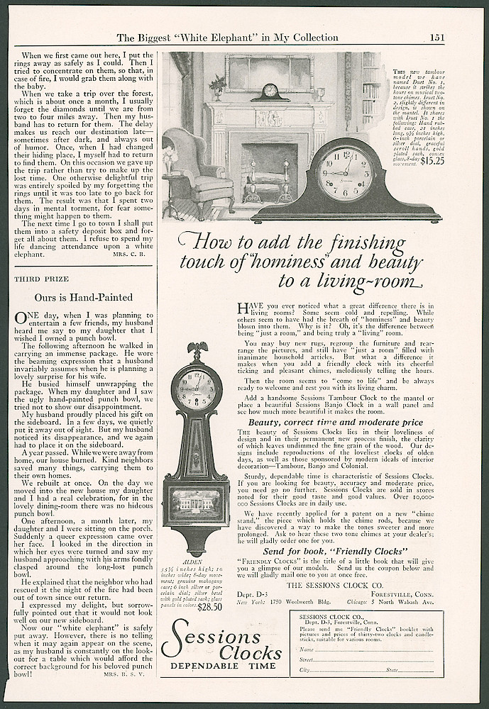 Clock & Watch Advertisement: Decade of the 1920s The American Magazine ...