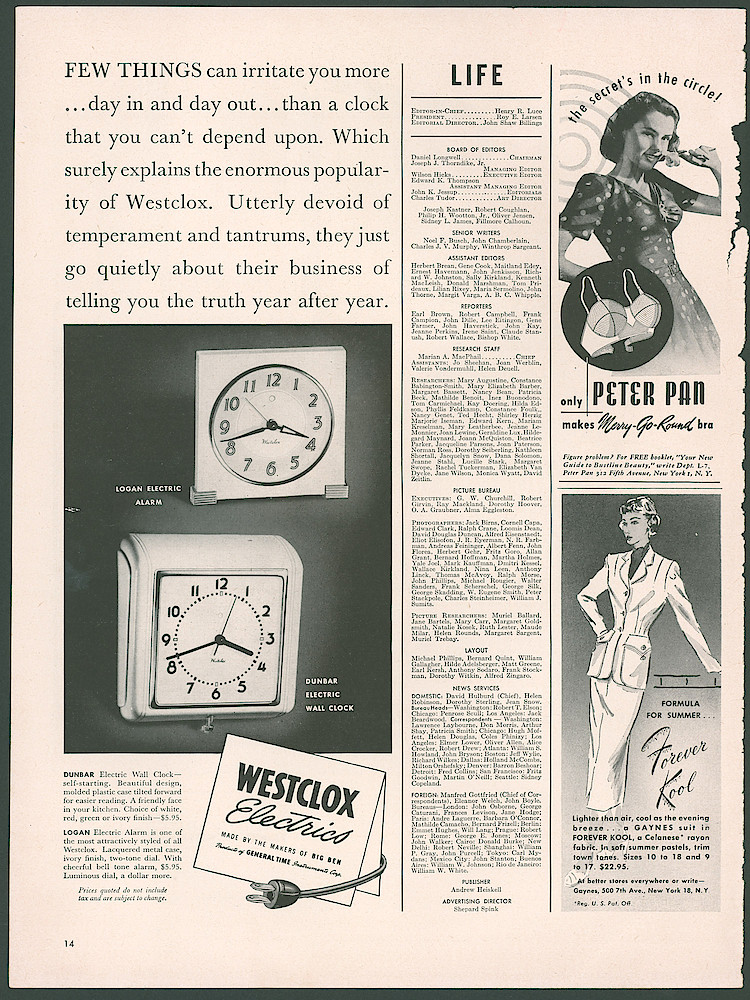 Year 1948 Life Magazine, p. 14