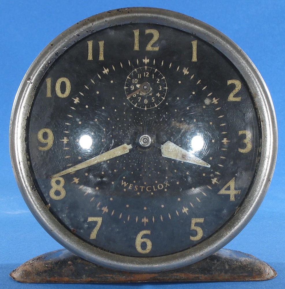 Westclox Scotland Sleepmeter Stars Dial Black. Westclox Scotland Sleepmeter Stars Dial Black Clock Example Photo