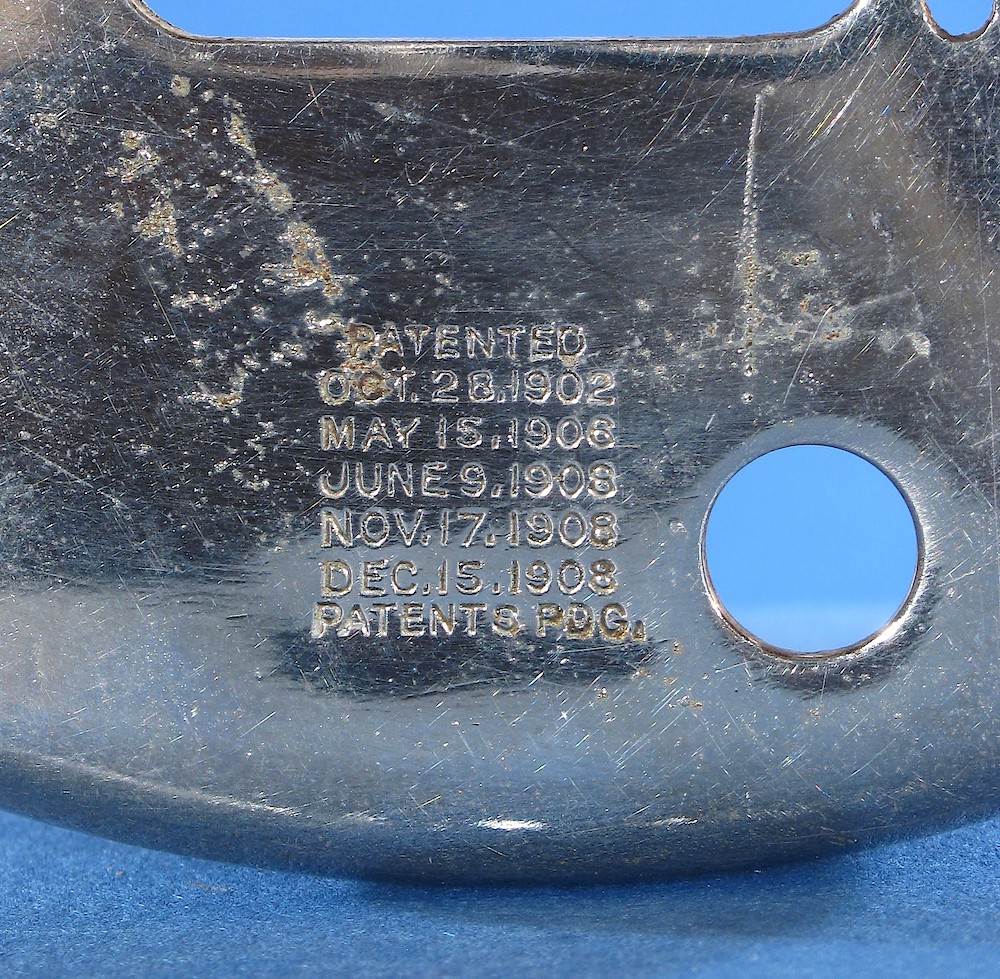 Westclox Bingo Style 1. Patent dates 1902 through 1908 This back may belong to an earlier clock, as my 1918 example has patent dates through 1914, just like a Big Ben has.