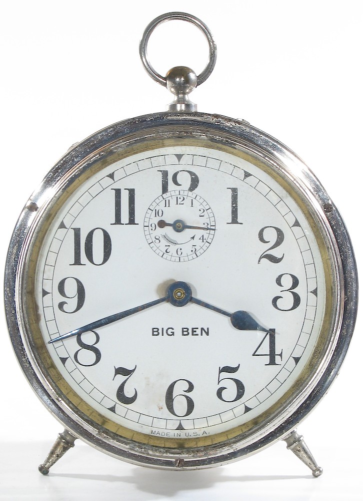 Westclox Big Ben Style 1 Nickel. Westclox Big Ben Style 1 Nickel Clock Example Photo