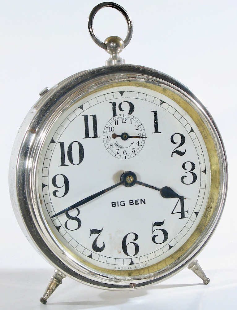 Westclox Big Ben Style 1 Nickel. Westclox Big Ben Style 1 Nickel Clock Example Photo