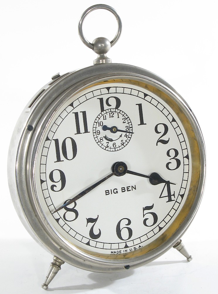 Westclox Big Ben Style 1 Nickel. Westclox Big Ben Style 1 Nickel Clock Example Photo