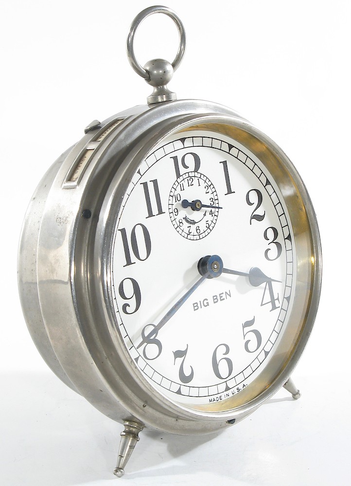 Westclox Big Ben Style 1 Nickel. Westclox Big Ben Style 1 Nickel Clock Example Photo