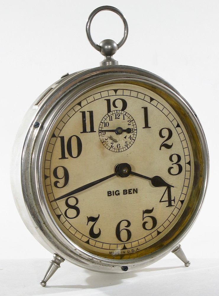 Westclox Big Ben Style 1 Nickel. Westclox Big Ben Style 1 Nickel Clock Example Photo