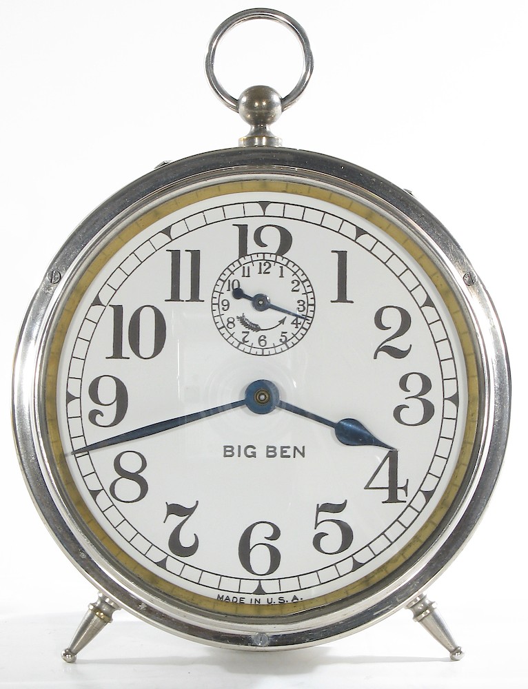 Westclox Big Ben Style 1 Nickel. Westclox Big Ben Style 1 Nickel Clock Example Photo