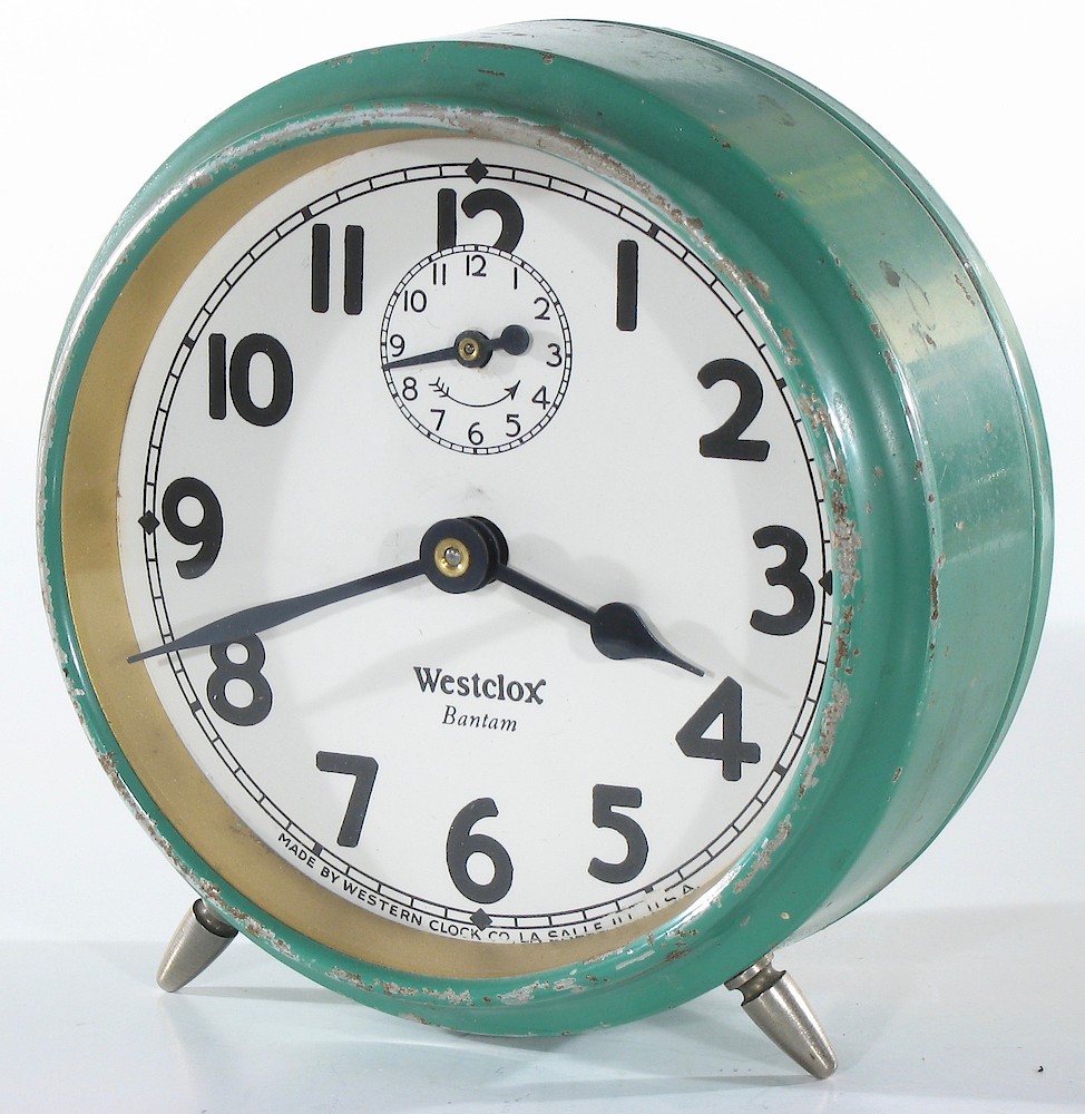 Westclox Bantam Style 1 Green. Westclox Bantam Style 1 Green Clock Example Photo