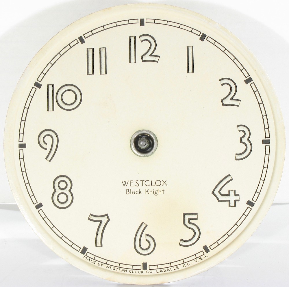 Westclox Black Knight White Luminous Dial. Westclox Black Knight White Luminous Dial Clock Example Photo