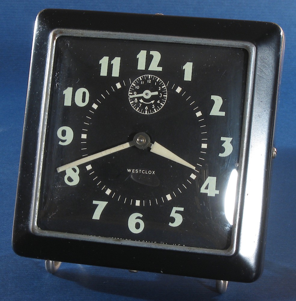 Westclox Spur Style 1 Black Luminous. Westclox Spur Style 1 Black Luminous Clock Example Photo