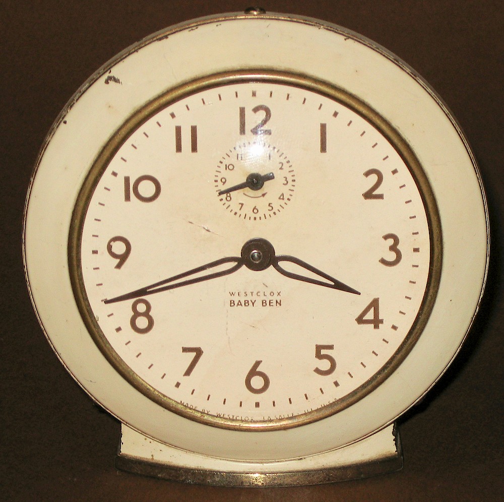 Westclox Baby Ben Style 6 Ivory Plain. Westclox Baby Ben Style 6 Ivory Plain Clock Example Photo