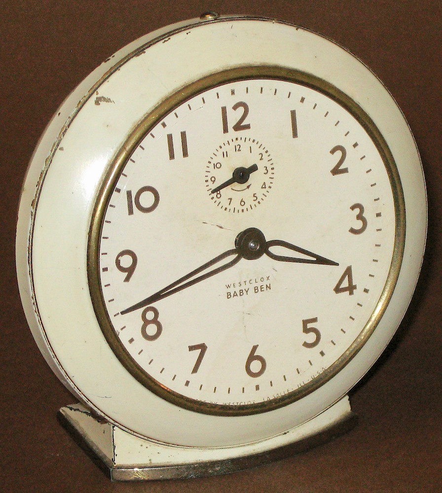 Westclox Baby Ben Style 6 Ivory Plain. Westclox Baby Ben Style 6 Ivory Plain Clock Example Photo