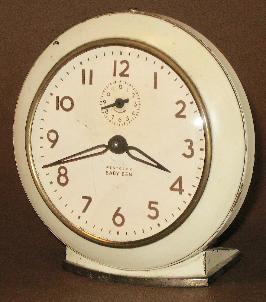 Westclox Baby Ben Style 6 Ivory Plain. Westclox Baby Ben Style 6 Ivory Plain Clock Example Photo