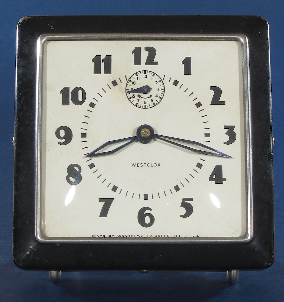 Westclox Spur Style 1 Black Plain. Westclox Spur Style 1 Black Plain Clock Example Photo