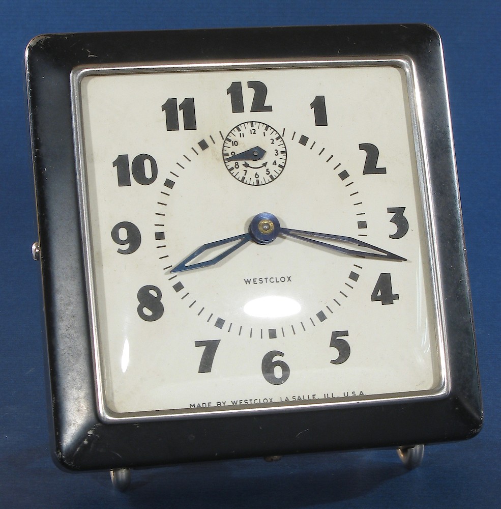 Westclox Spur Style 1 Black Plain. Westclox Spur Style 1 Black Plain Clock Example Photo