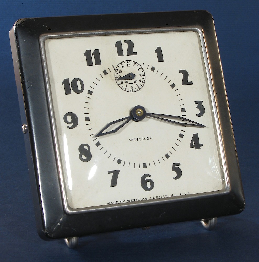 Westclox Spur Style 1 Black Plain. Westclox Spur Style 1 Black Plain Clock Example Photo