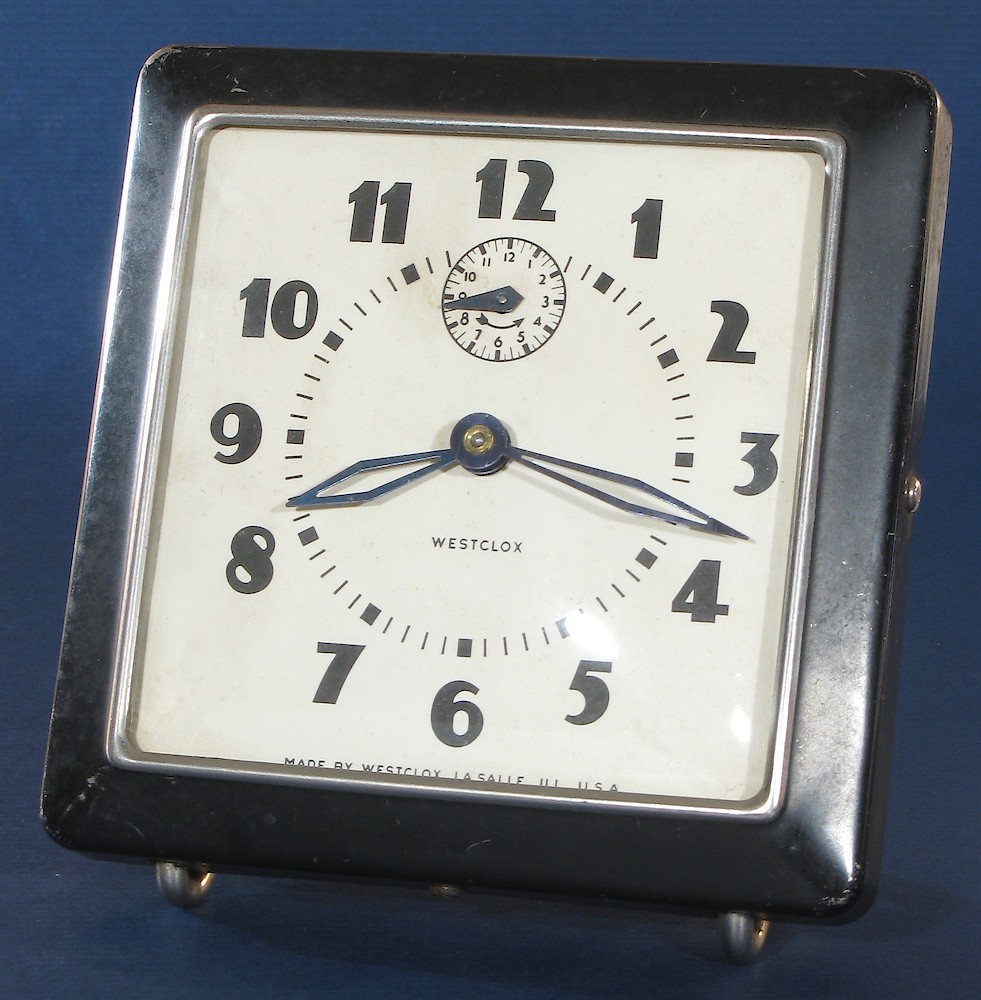 Westclox Spur Style 1 Black Plain. Westclox Spur Style 1 Black Plain Clock Example Photo