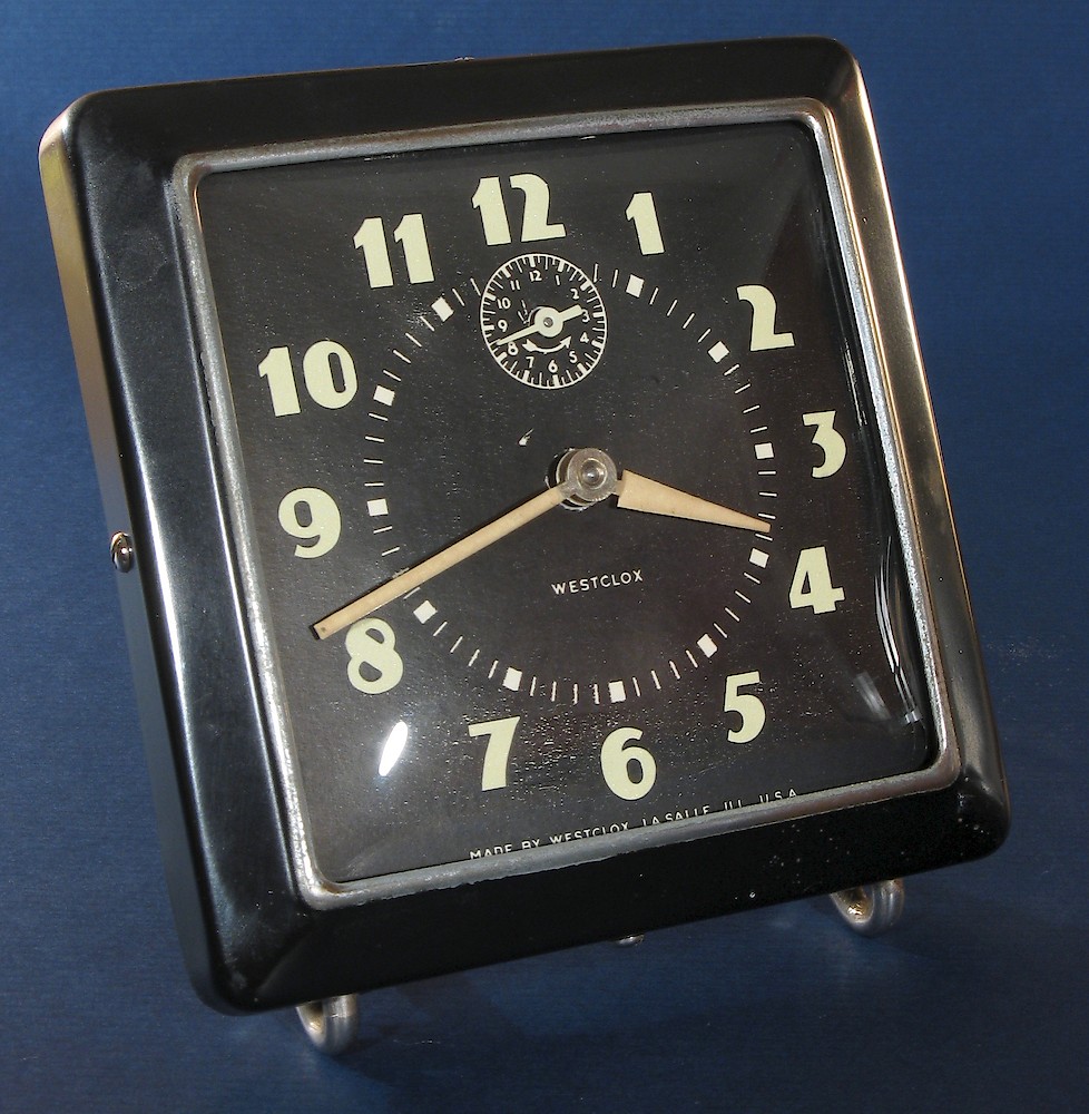 Westclox Spur Style 1 Black Luminous. Westclox Spur Style 1 Black Luminous Clock Example Photo