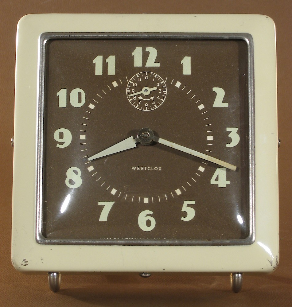 Westclox Spur Style 1 Ivory Luminous. Westclox Spur Style 1 Ivory Luminous Clock Example Photo