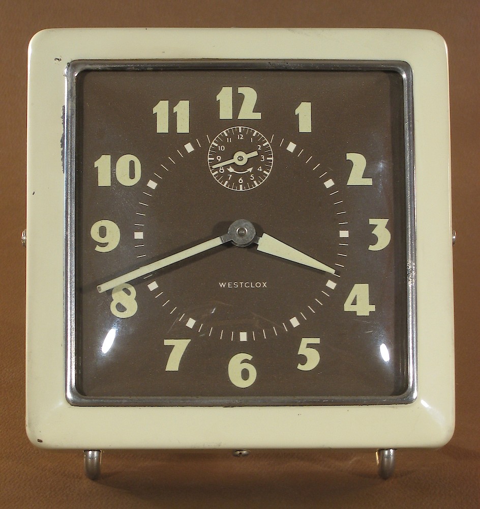 Westclox Spur Style 1 Ivory Luminous. Westclox Spur Style 1 Ivory Luminous Clock Example Photo